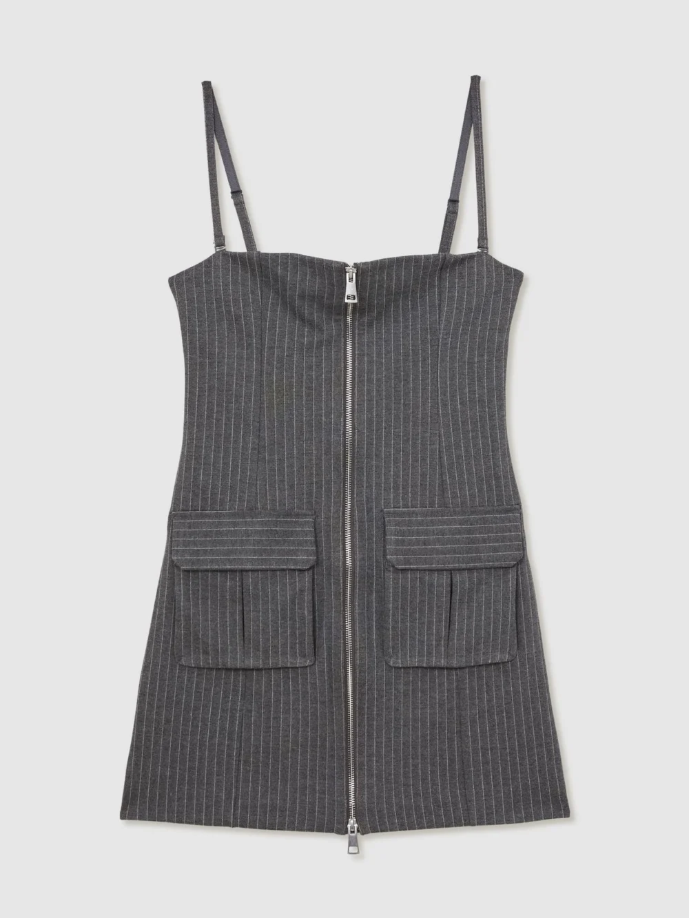 Good American Charcoal Grey Good American Soft Stretch Mini Dress, view 2