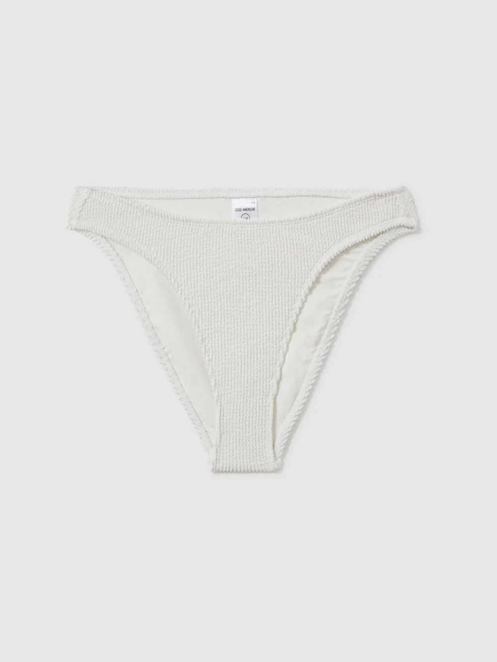 Good American Good American Cloud White Always Fits Textured Bikini Bottoms, view 2