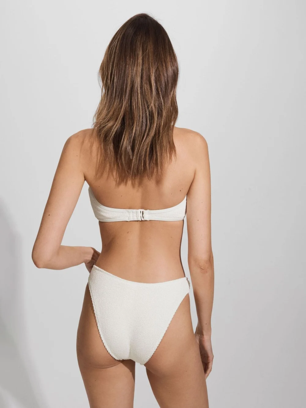 Good American Good American Cloud White Always Fits Textured Bikini Bottoms, view 3