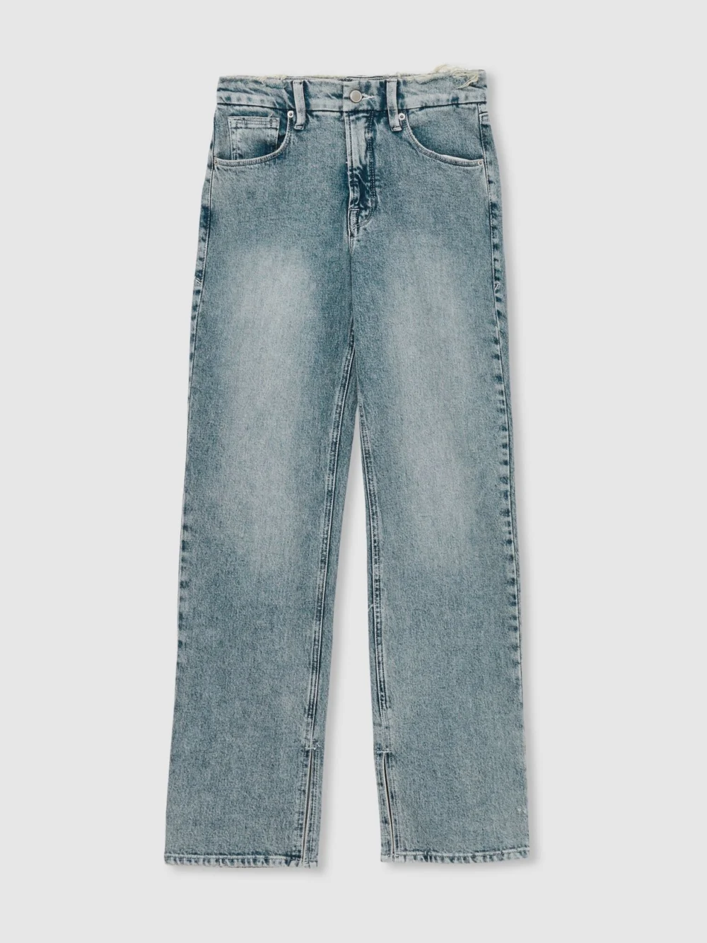 Good American Good American Icon Inseam Slit Jeans Cotton Plain, view 2