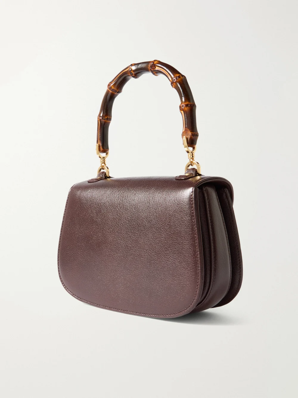 Back view of the Gucci Bamboo 1947 Small Textured-leather Top-handle Bag