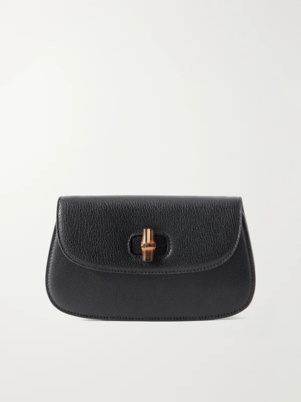 Gucci Bamboo 1947 Textured-leather Clutch