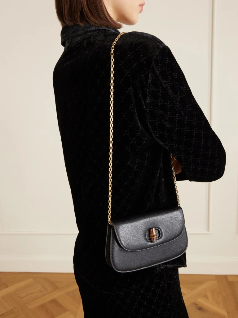 Gucci Bamboo 1947 Textured-leather Clutch