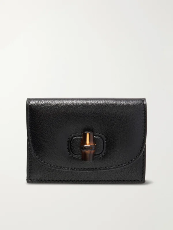 Gucci Bamboo Textured-leather Cardholder
