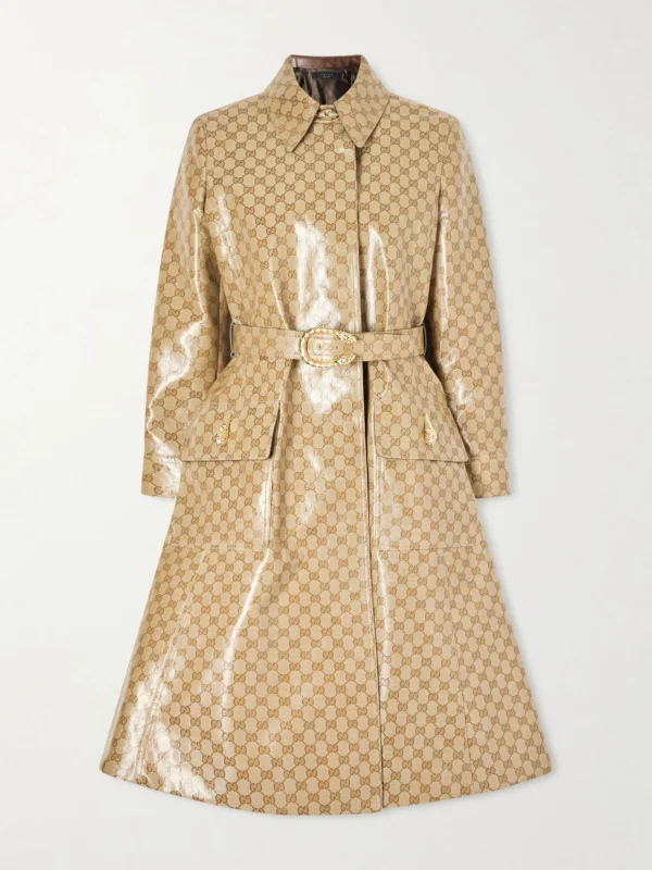 Gucci Belted Coated-canvas Trench Coat