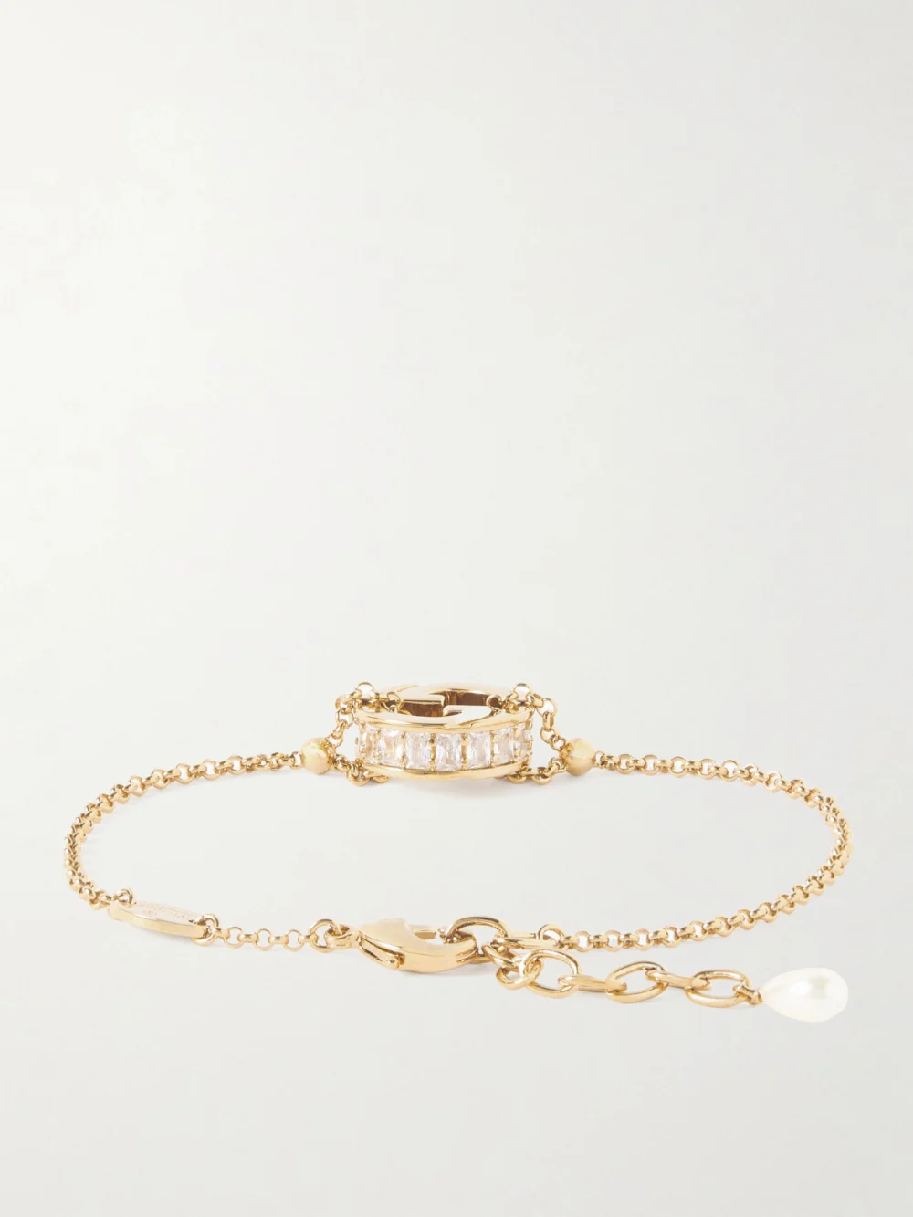 Back view of the Gucci Blondie Gold-tone Crystal Bracelet