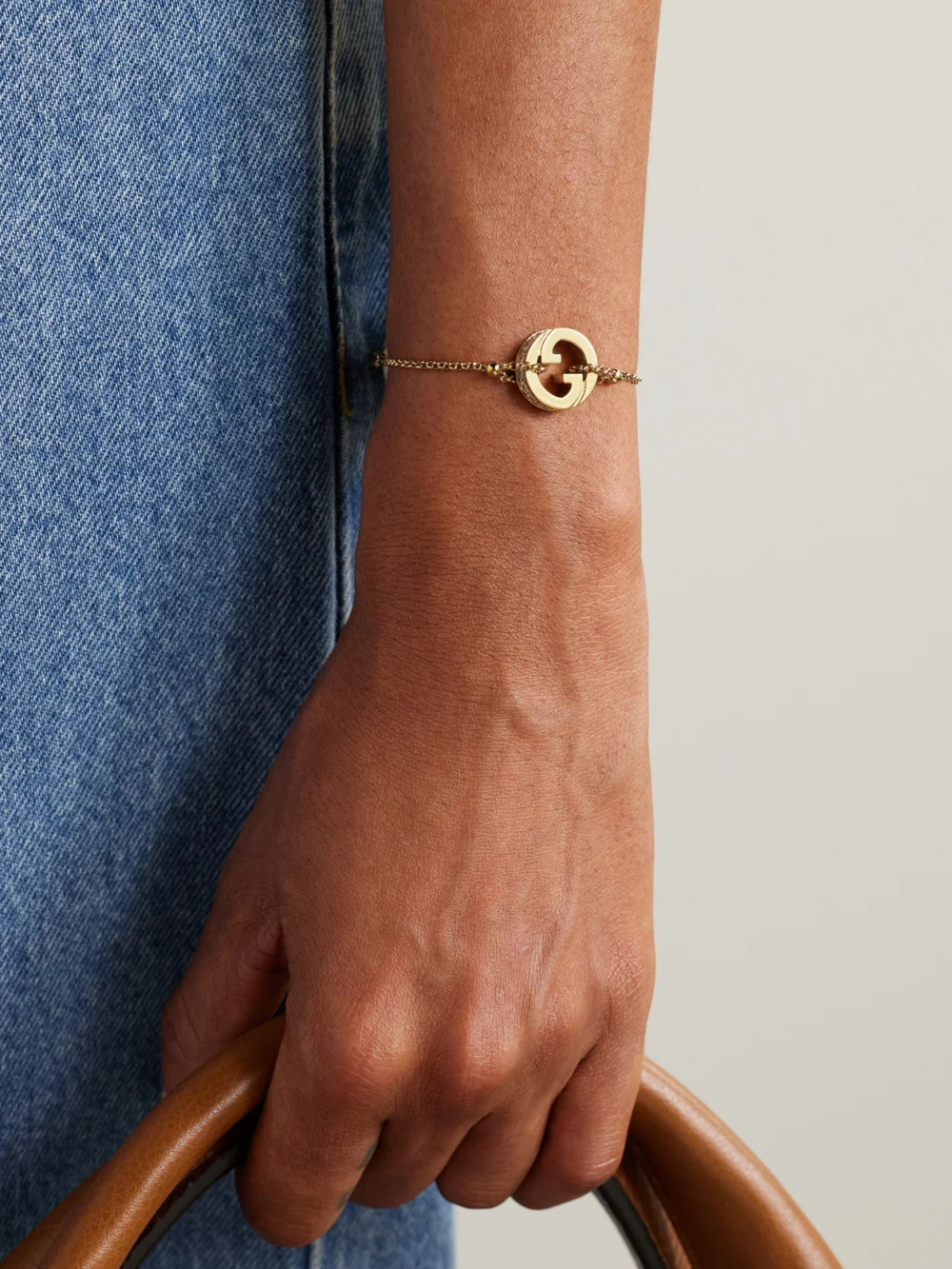 Gucci Blondie Gold-tone Crystal Bracelet, styled view
