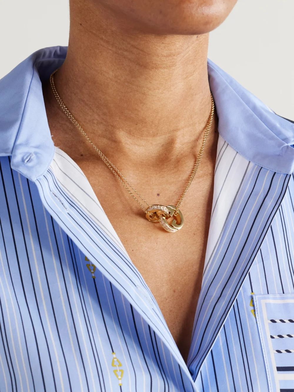 Gucci Blondie Gold-tone Crystal Necklace, styled view