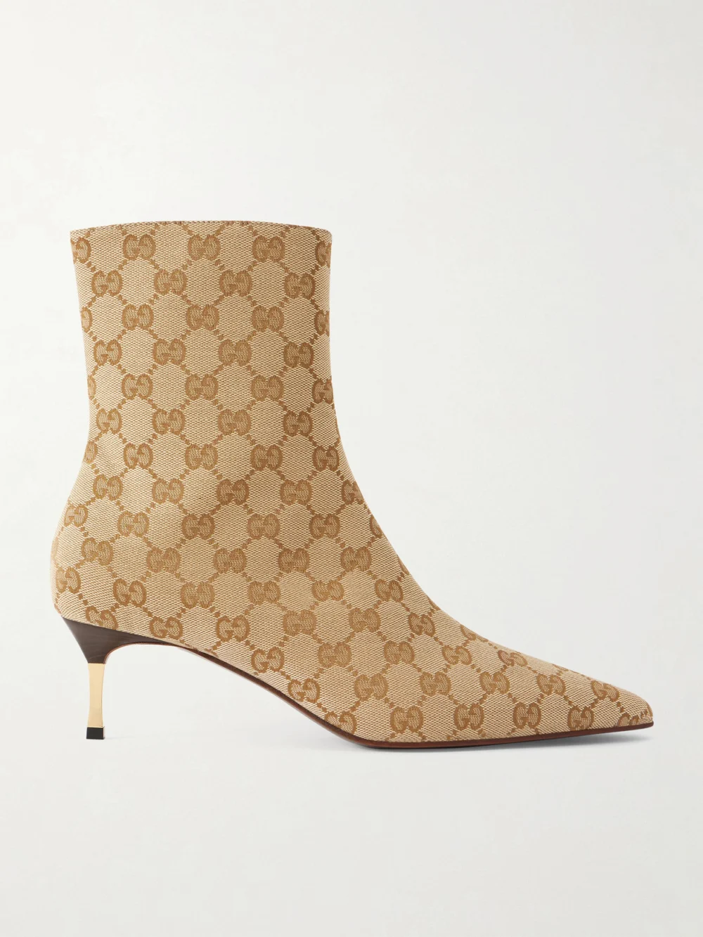 Gucci Bombshell Canvas-jacquard Ankle Boots in beige