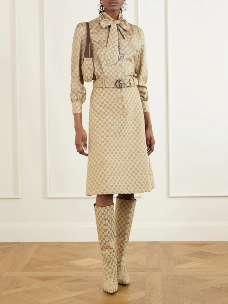 Gucci Bombshell Coated-canvas Knee Boots