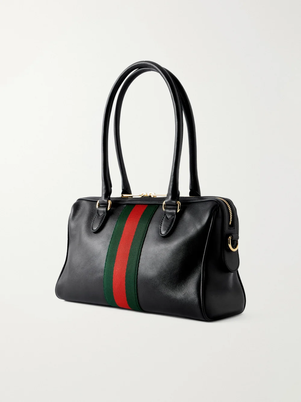 Back view of the Gucci Borsetto Small Webbing-trimmed Leather Shoulder Bag