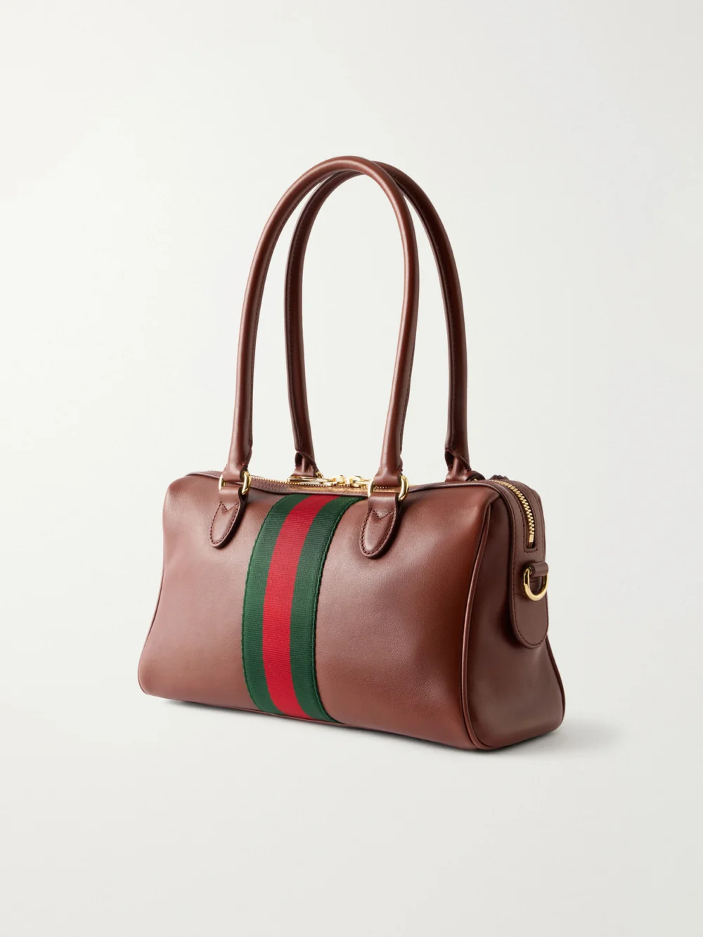 Back view of the Gucci Borsetto Small Webbing-trimmed Leather Shoulder Bag