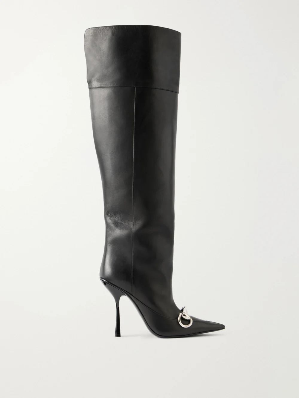 Gucci Boulevard Horsebit-embellished Leather Knee Boots in black