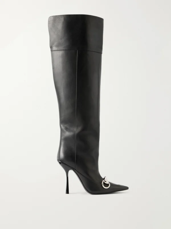 Gucci Boulevard Horsebit-embellished Leather Knee Boots
