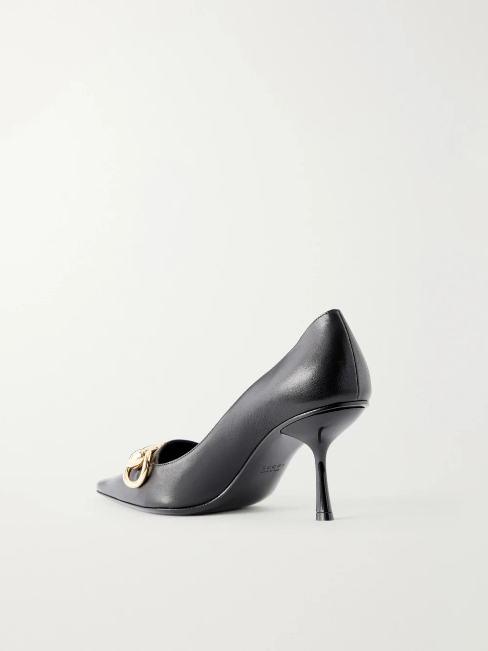 Back view of the Gucci Boulevard Horsebit-embellished Leather Pumps