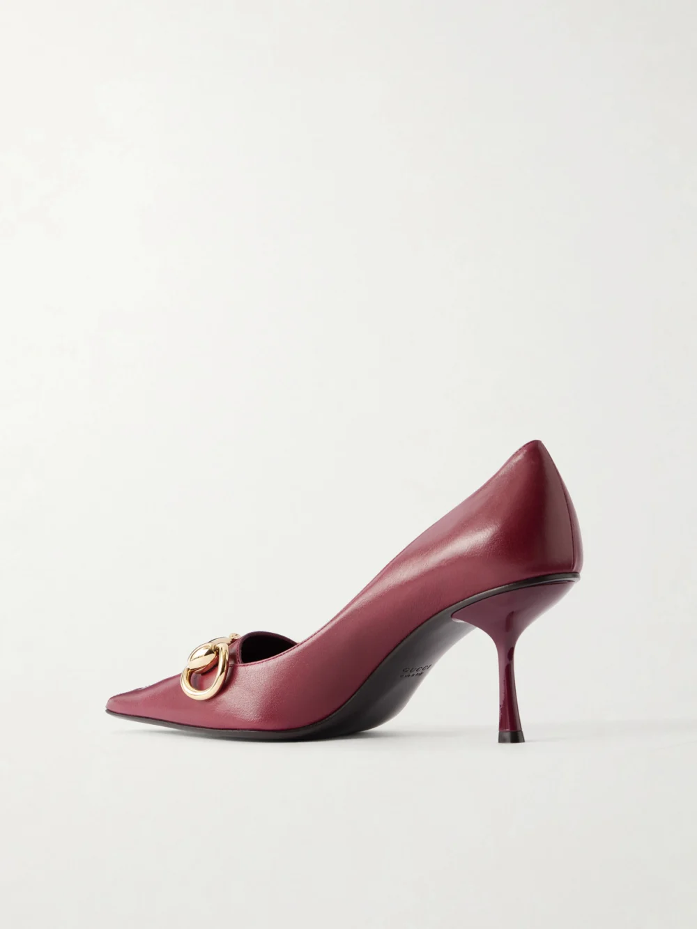 Back view of the Gucci Boulevard Horsebit-embellished Leather Pumps