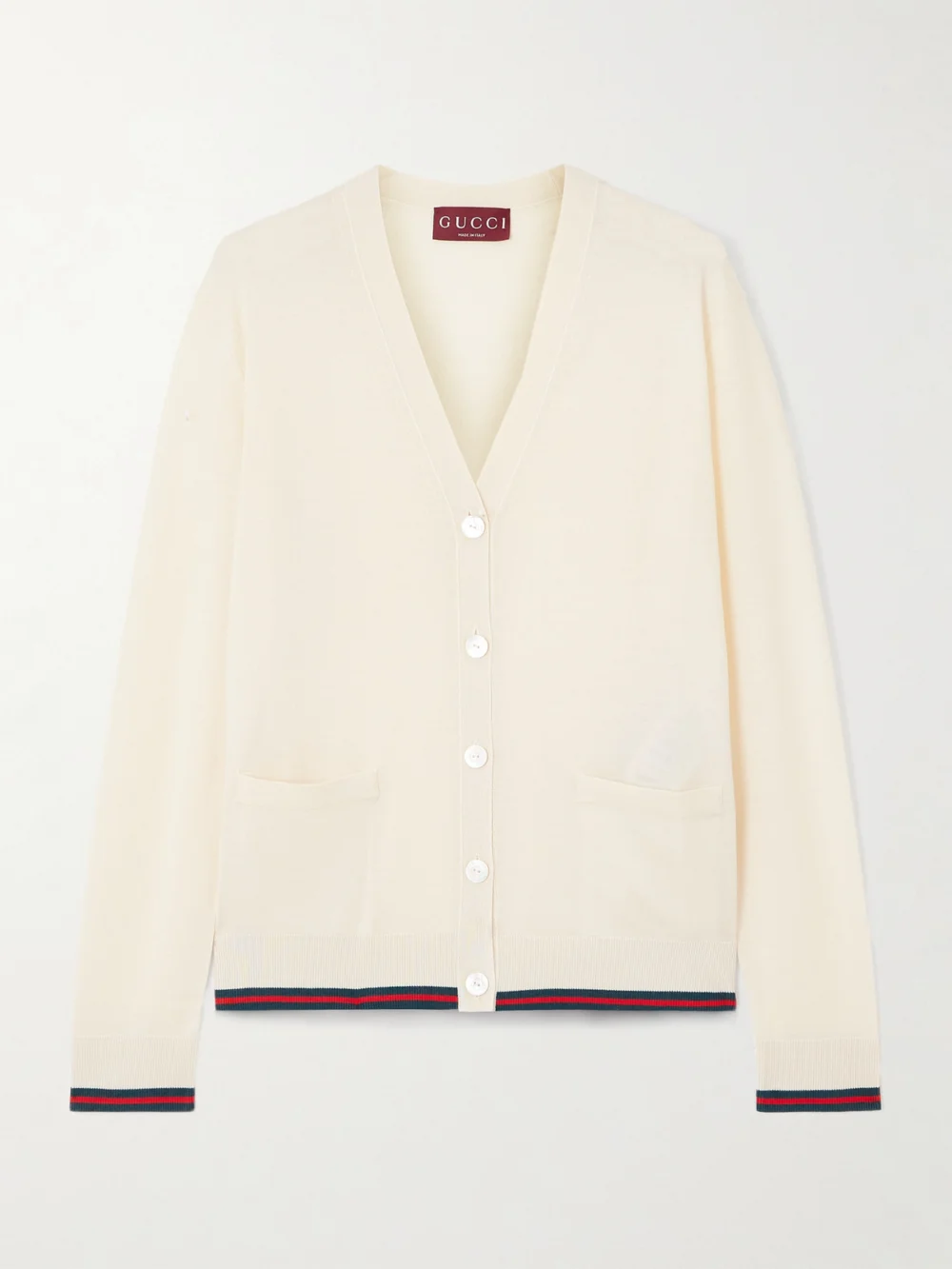 Gucci Cashmere and Silk-blend Cardigan in white