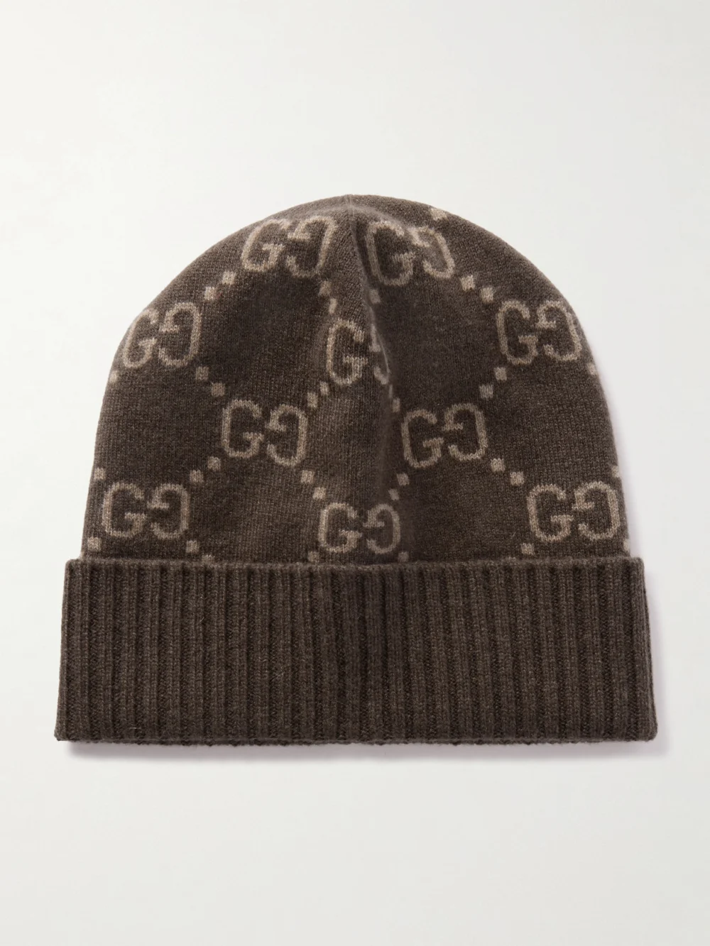 Gucci Cashmere-jacquard Beanie in brown