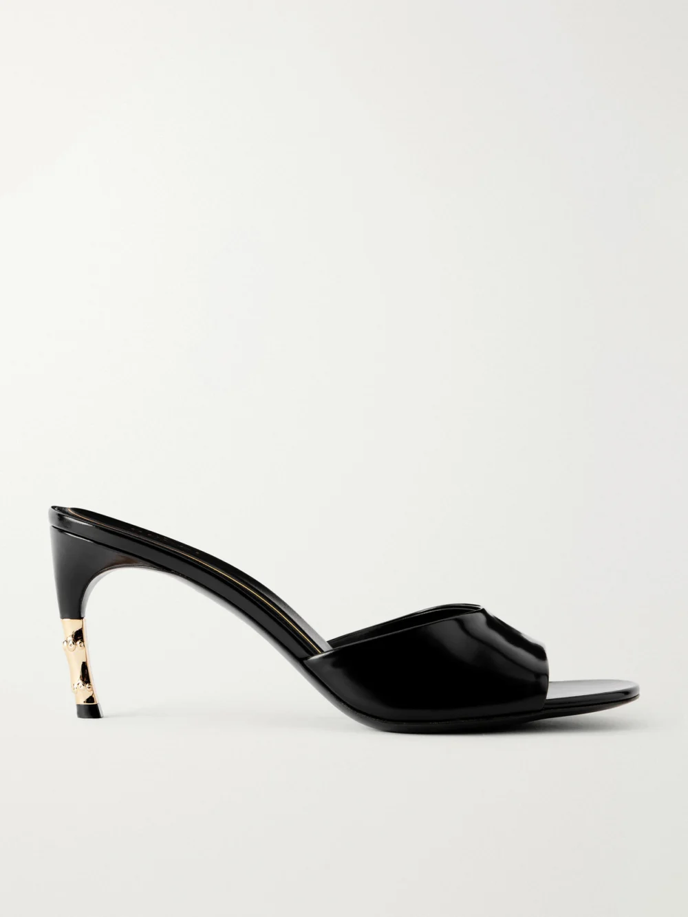 Gucci Castello Patent-leather Sandals in black