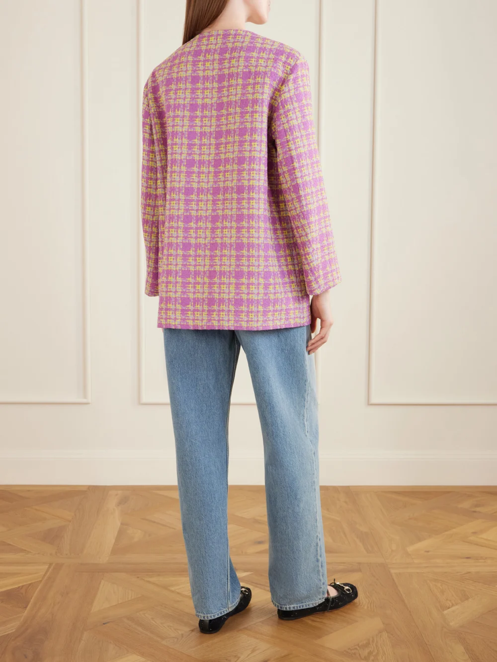 Back view of the Gucci Cotton-blend Tweed Blazer