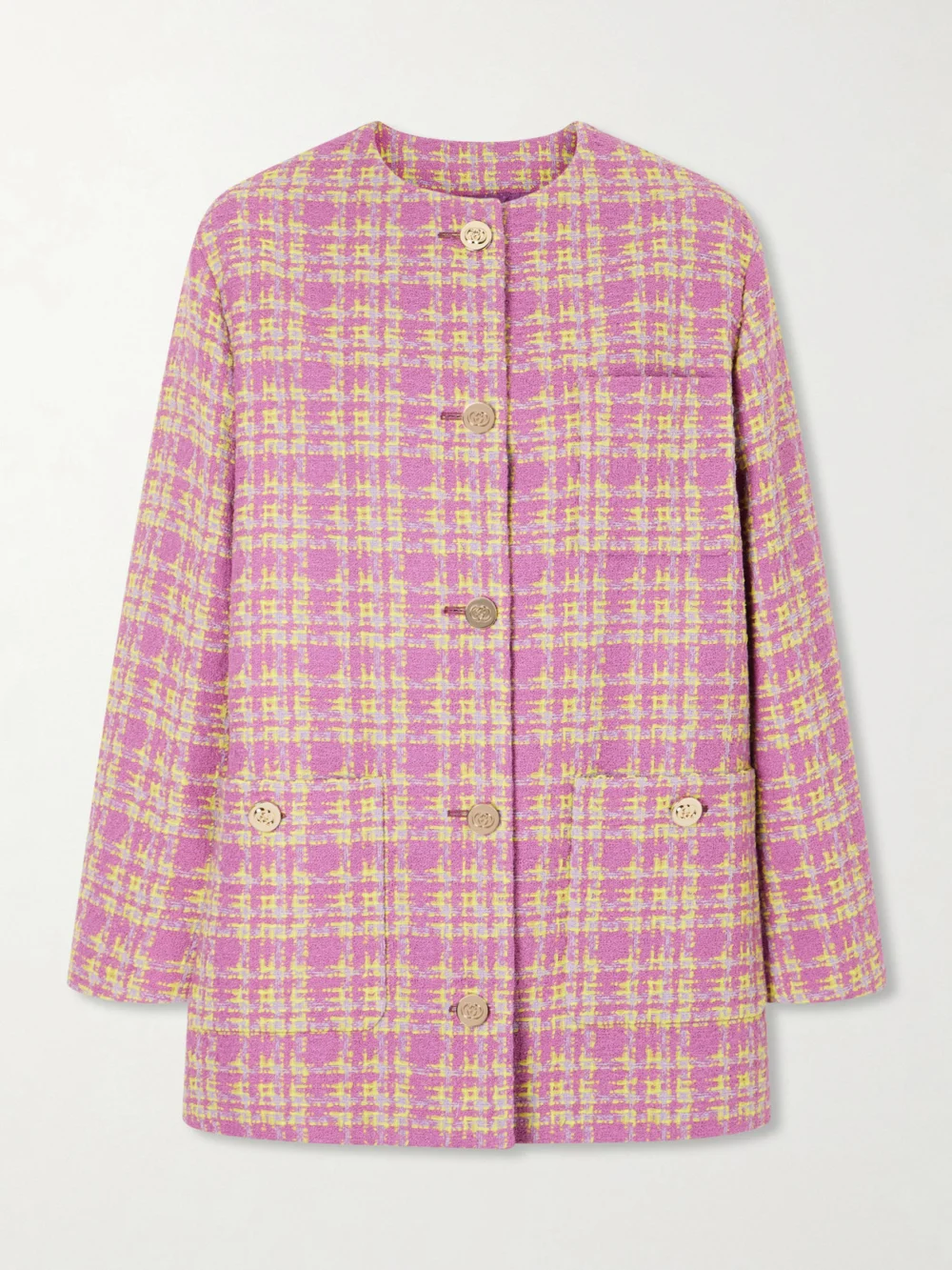 Gucci Cotton-blend Tweed Blazer in pink