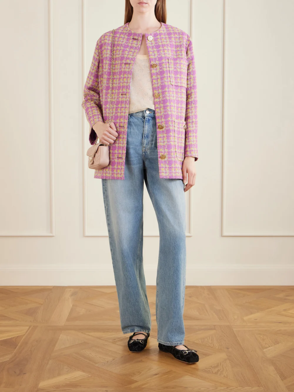 Gucci Cotton-blend Tweed Blazer, worn by a model