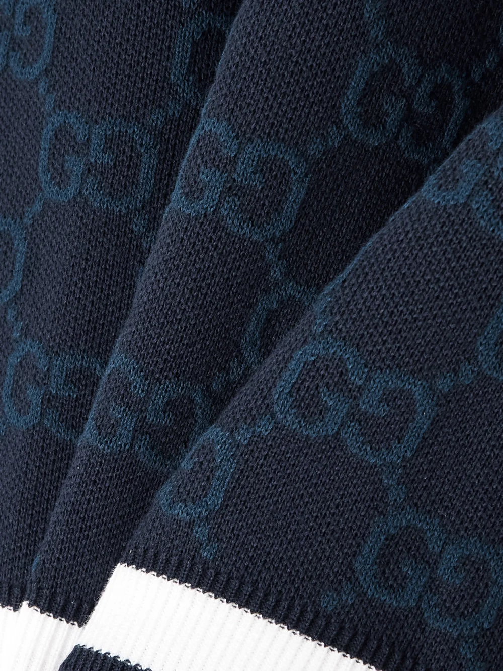 Close-up detail of the Gucci Cropped Jacquard-knit Cotton Sweater