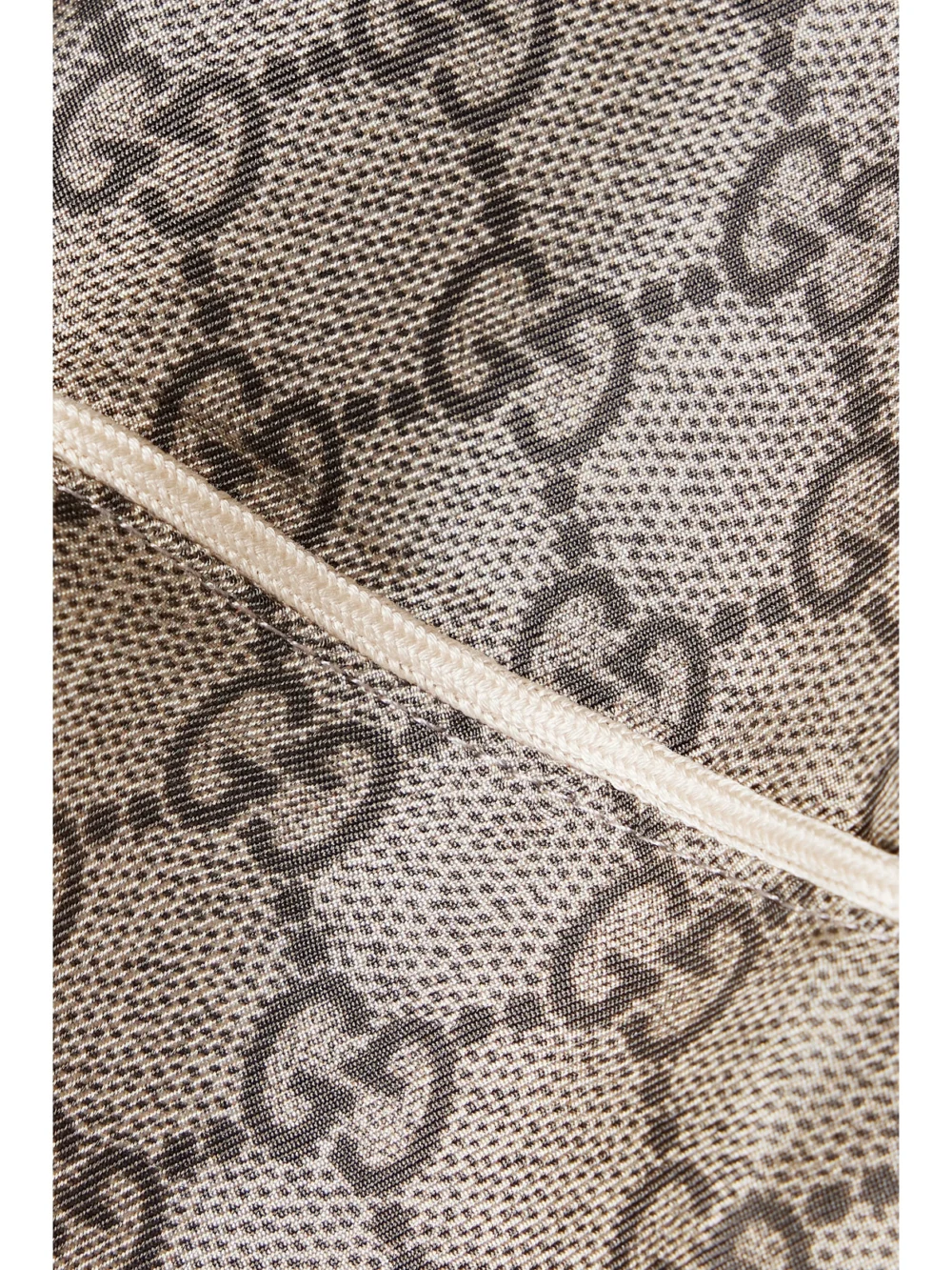 Close-up detail of the Gucci Cropped Silk-satin Jacquard Wide-leg Pants