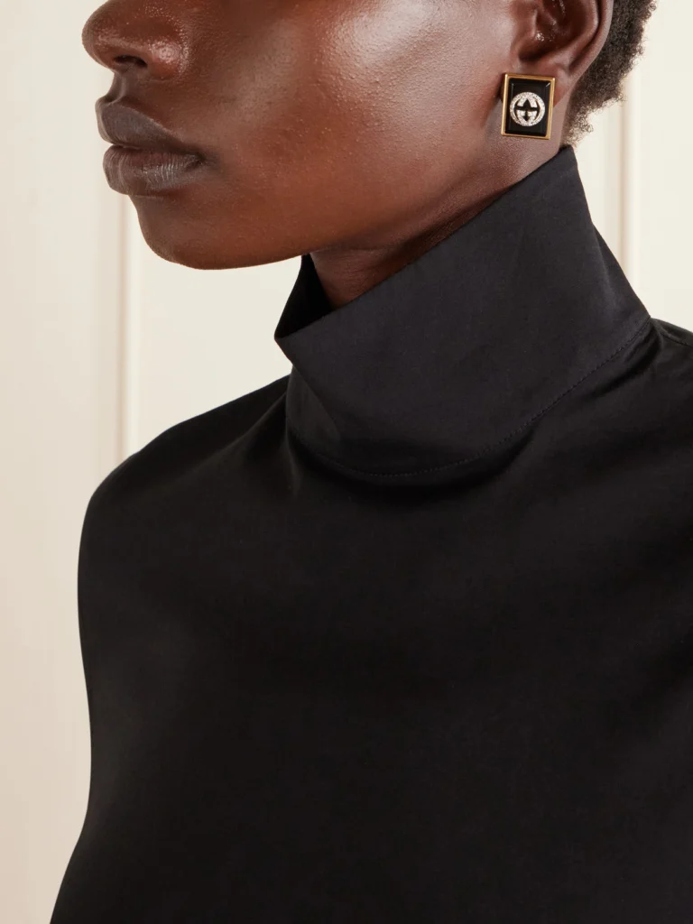 Gucci Crystal-embellished Gold-tone Resin Earrings
