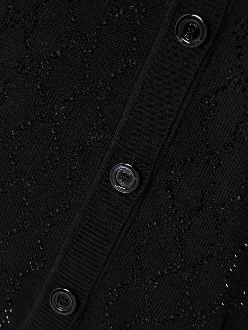 Close-up detail of the Gucci Crystal-embellished Wool Cardigan