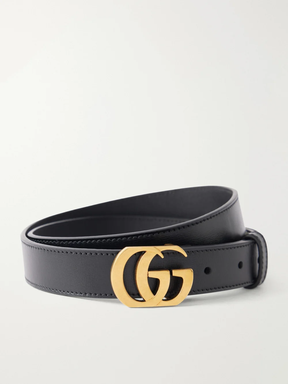 Gucci Cut Gg Marmont Leather Belt in black