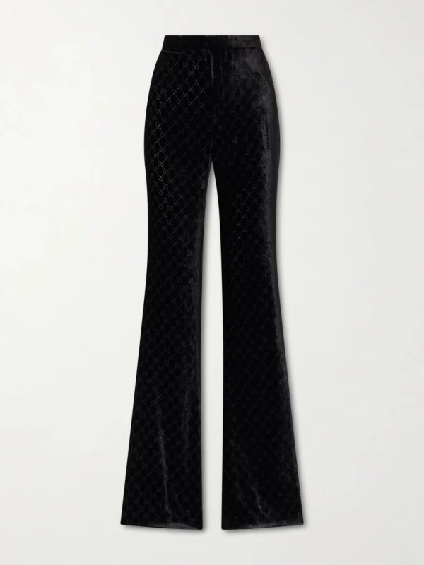 Gucci Devoré-velvet Pants