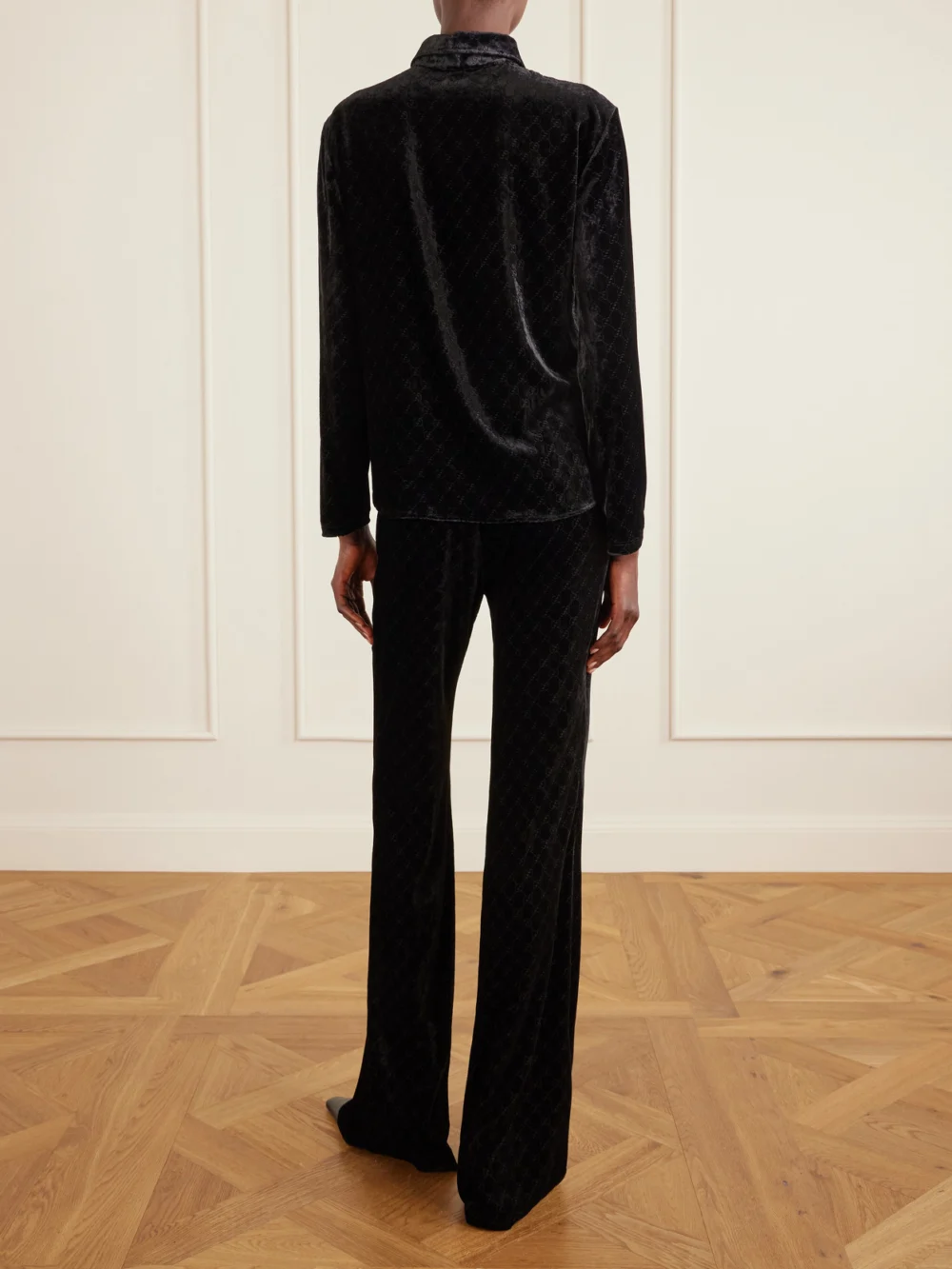 Back view of the Gucci Devoré-velvet Shirt