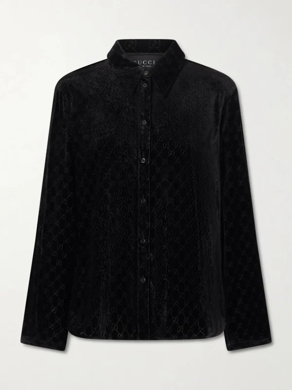 Gucci Devoré-velvet Shirt