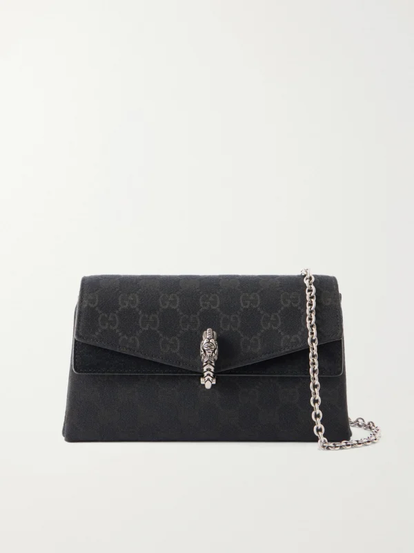 Gucci Dionysus Leather-trimmed Coated Canvas-jacquard Shoulder Bag
