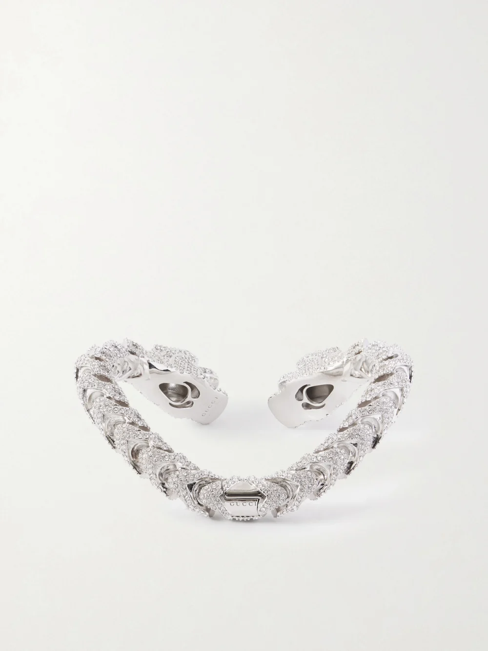 Back view of the Gucci Dionysus Silver-tone and Crystal Cuff