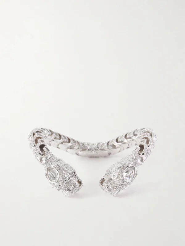 Gucci Dionysus Silver-tone and Crystal Cuff