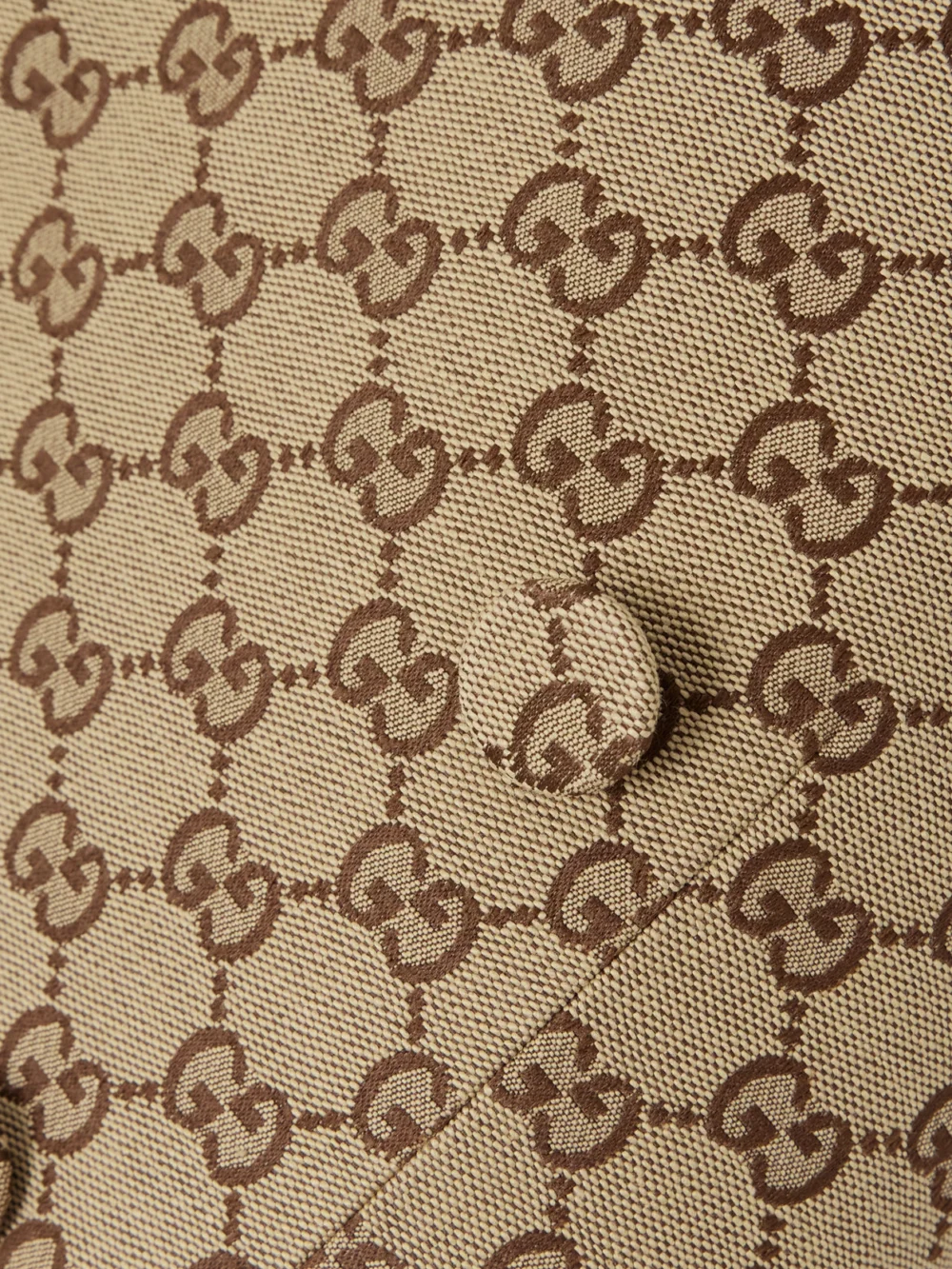 Close-up detail of the Gucci Double-breasted Cotton-blend Canvas-jacquard Blazer
