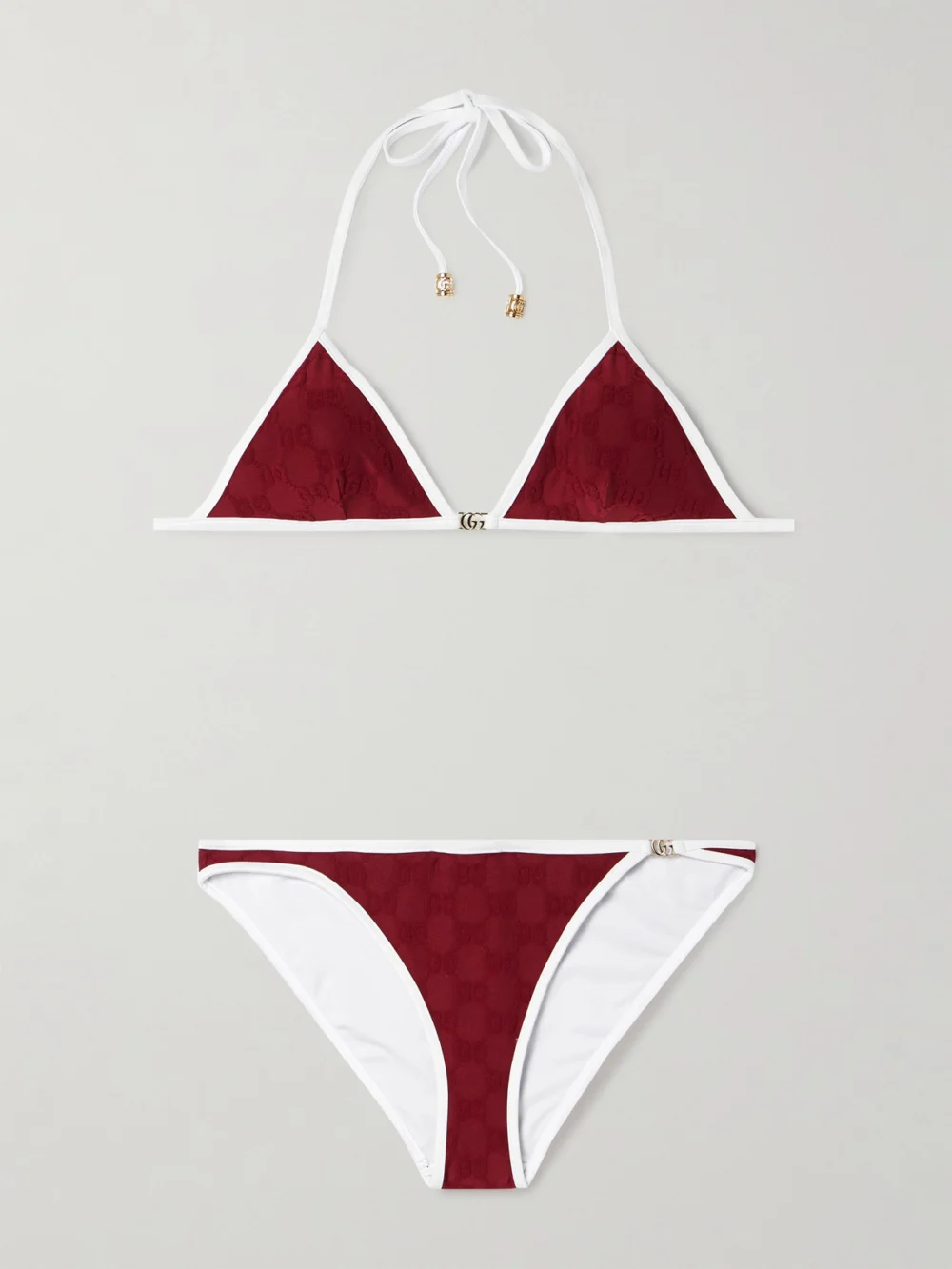 Gucci Embellished Flocked Bikini in red