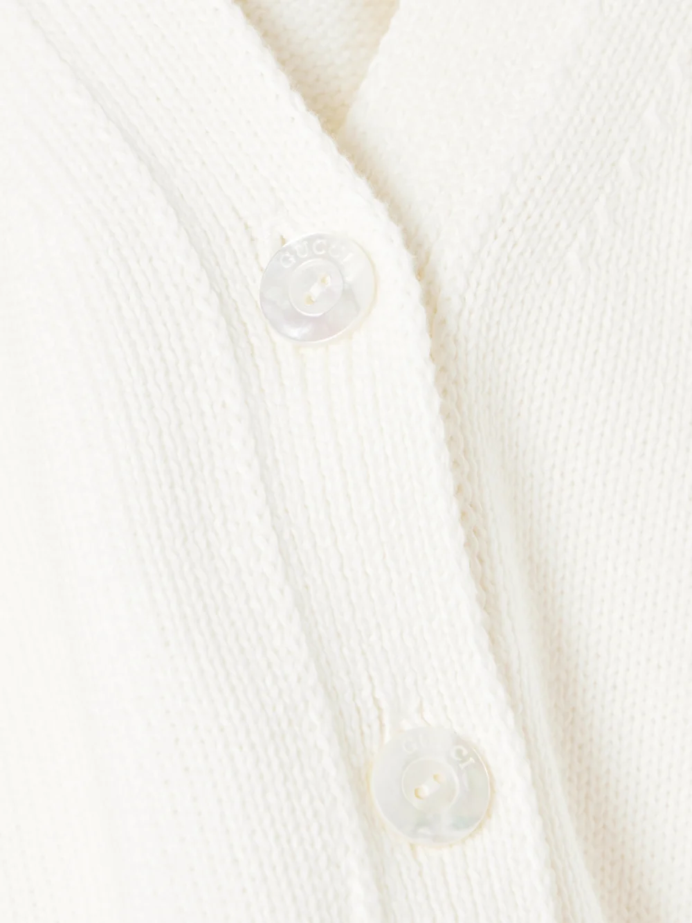 Close-up detail of the Gucci Embroidered Cotton Cardigan