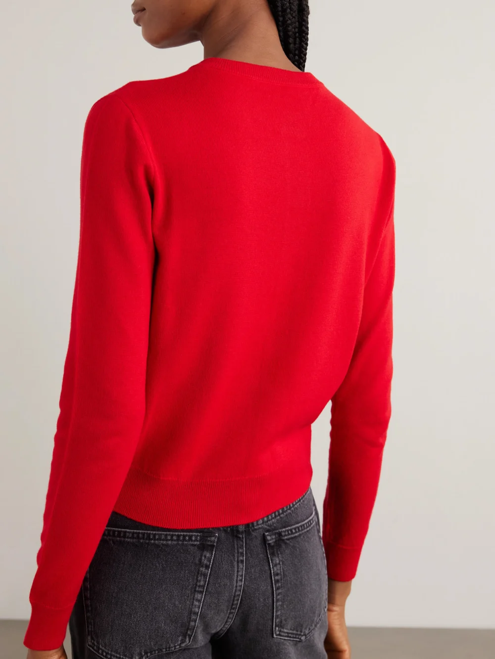 Back view of the Gucci Embroidered Wool Cardigan