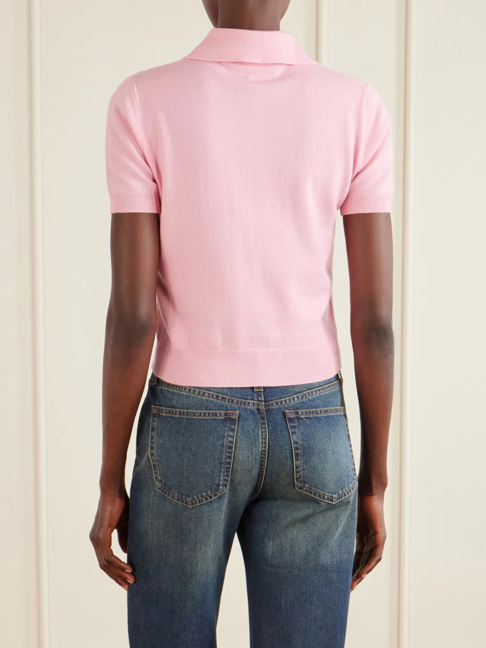 Back view of the Gucci Embroidered Wool Polo Sweater
