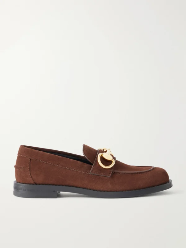 Gucci Emily Moccasin Horsebit-detailed Suede Loafers
