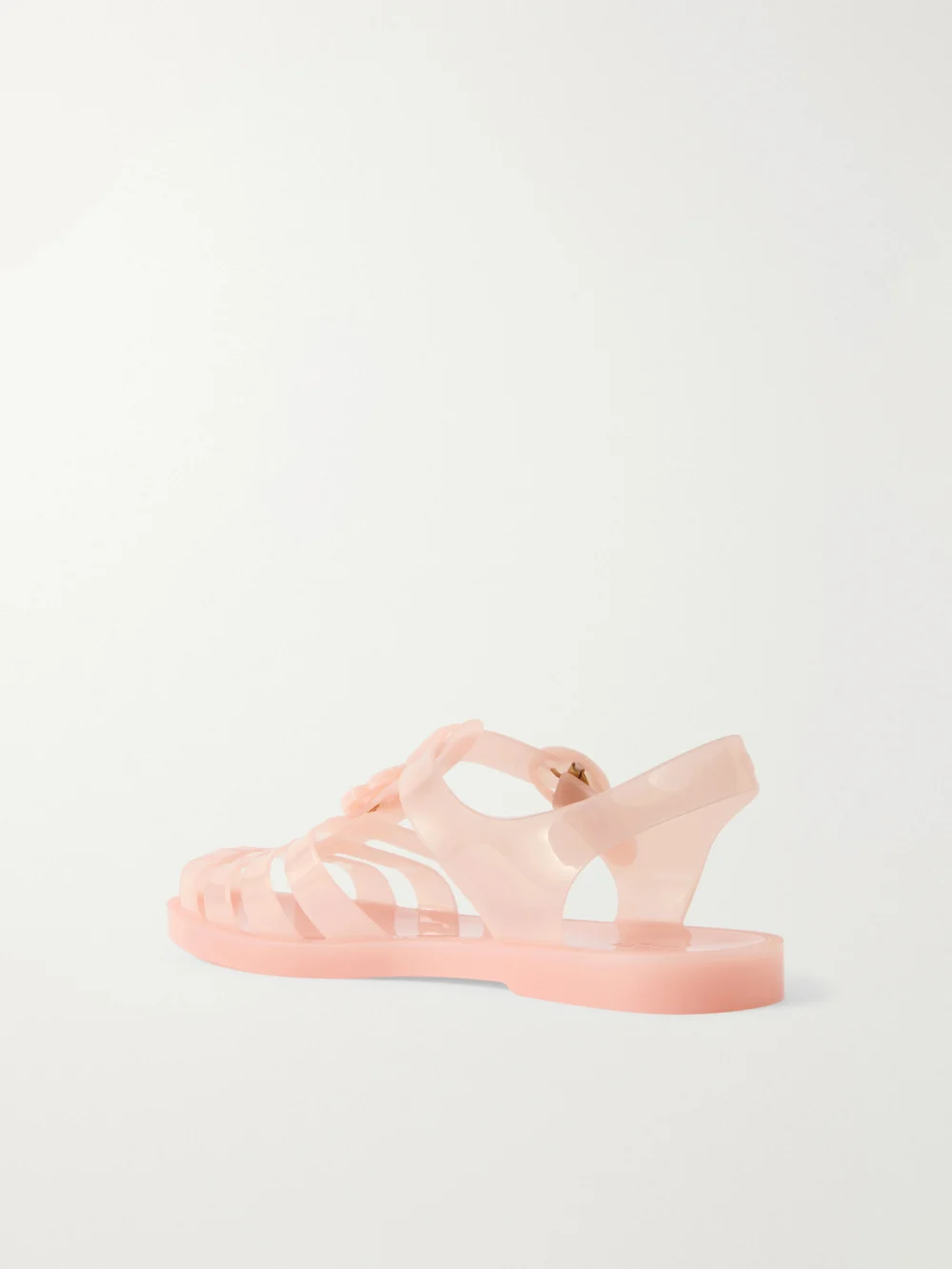 Back view of the Gucci Fisherman Embellished Rubber Sandals