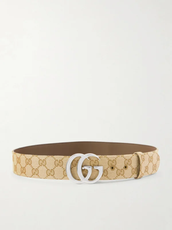 Gucci Flat Marmont Gg Printed Coated-canvas Belt