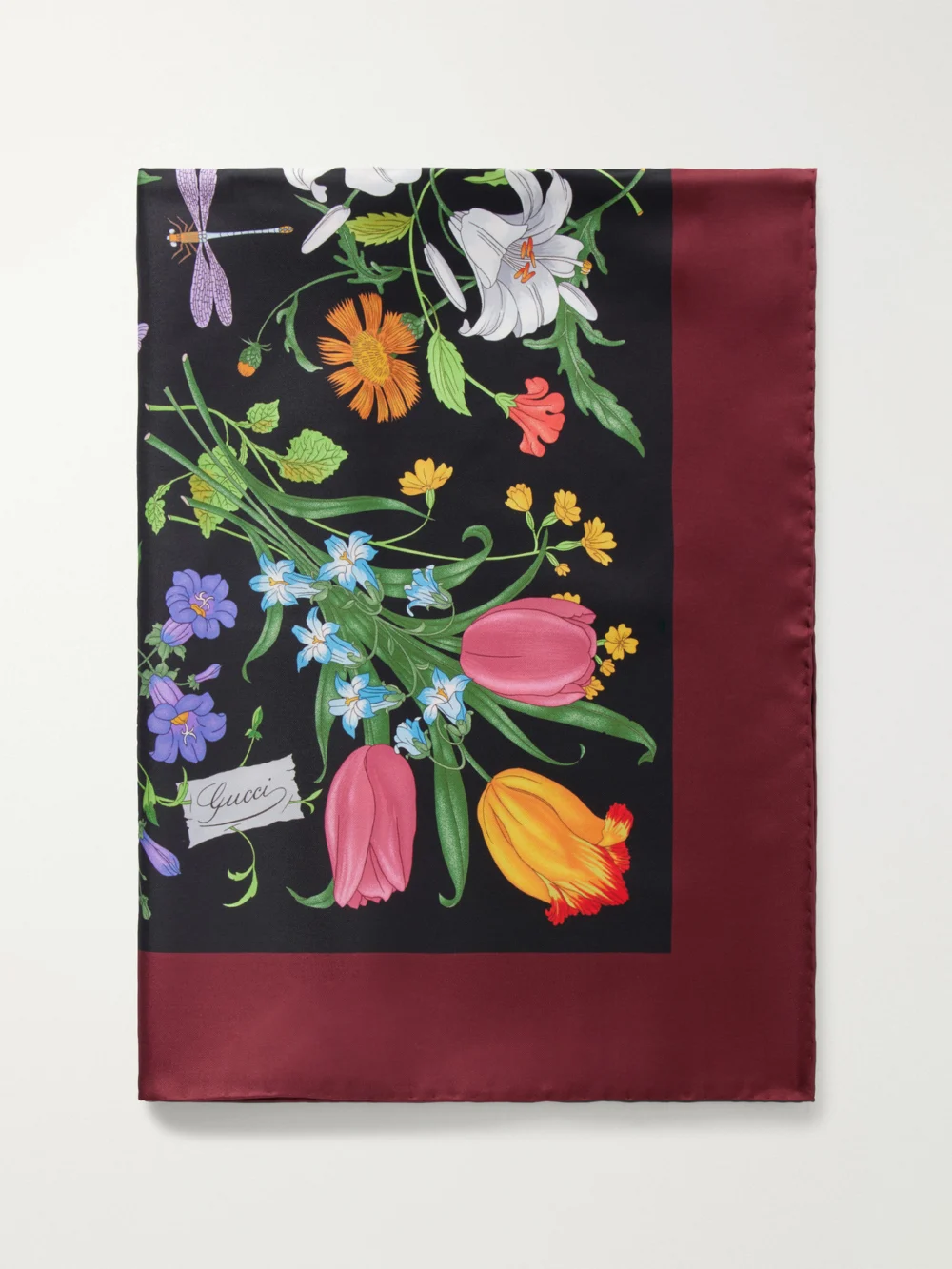 Gucci Flora Floral-print Silk Scarf in multi