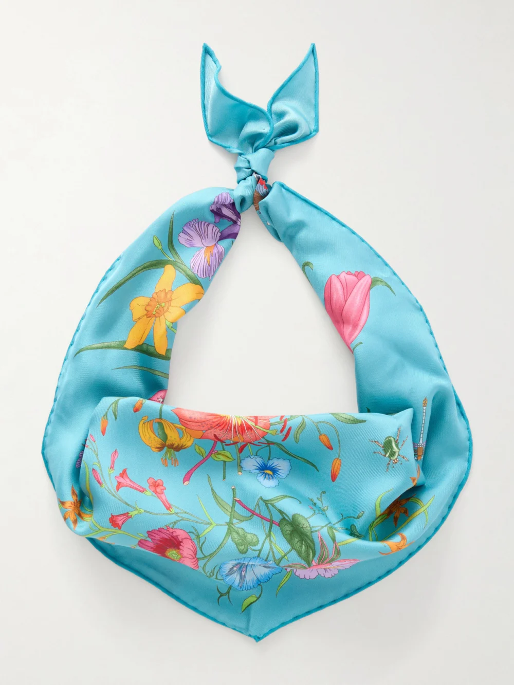 Gucci Flora Floral-print Silk-twill Scarf in multi