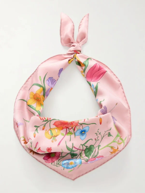 Gucci Flora Floral-print Silk-twill Scarf