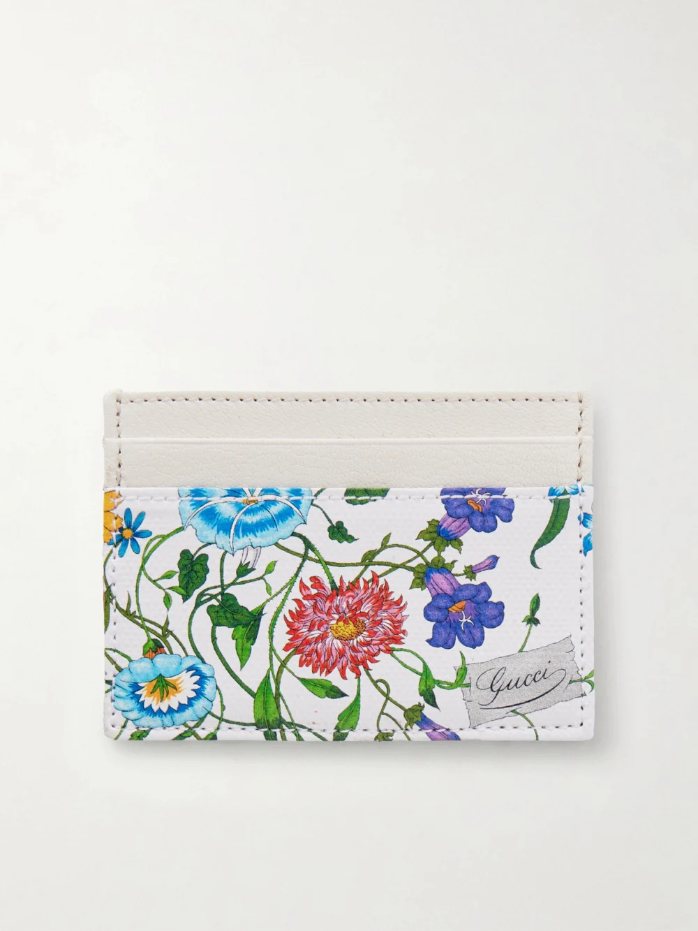 Back view of the Gucci Floral-print Leather Cardholder
