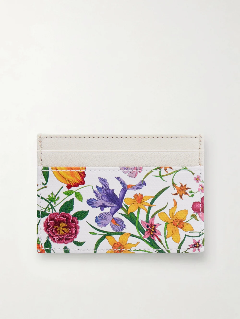 Gucci Floral-print Leather Cardholder in multi
